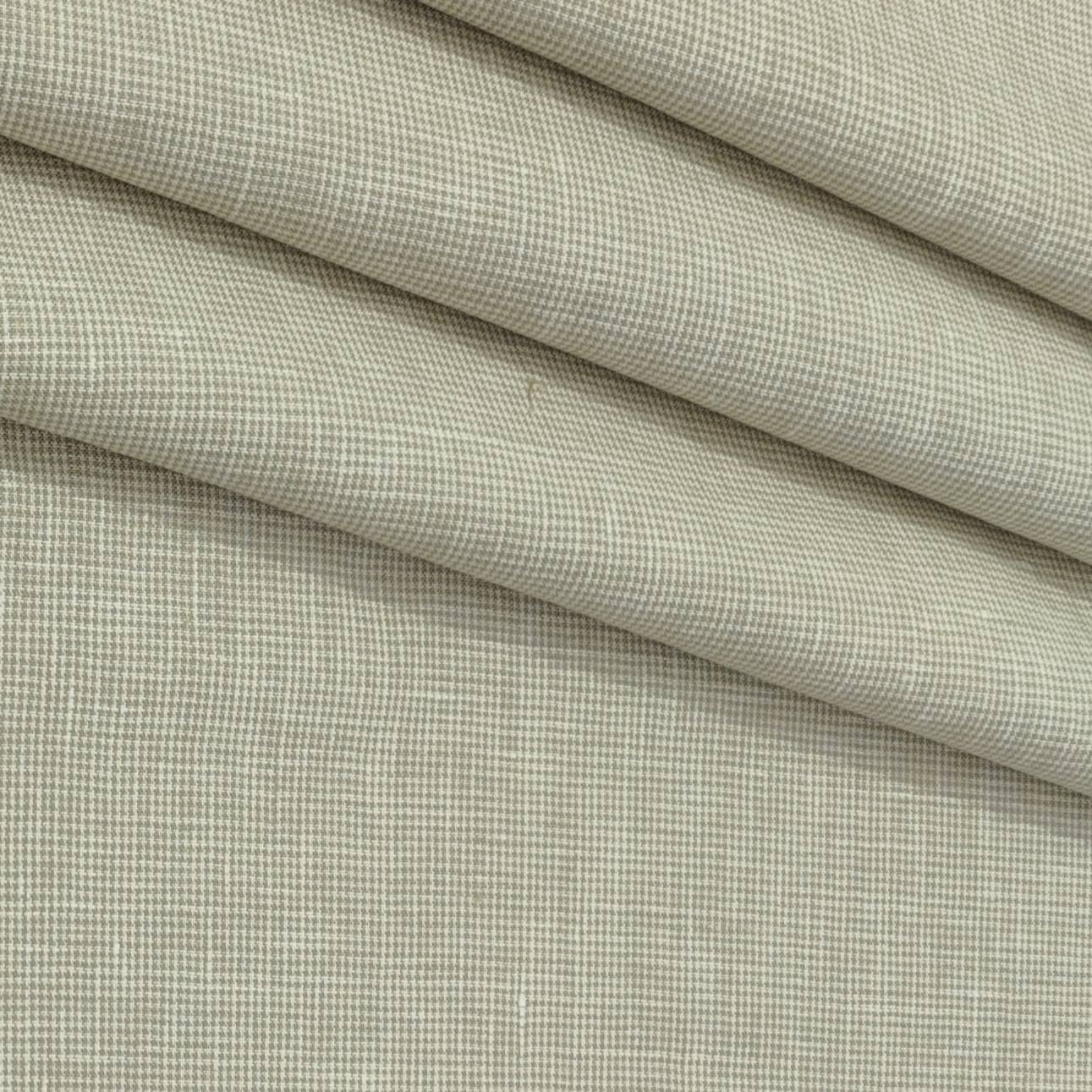 Trouser Fabric Donear Premium 44Lea 100% Linen Pin Check Colour Brown